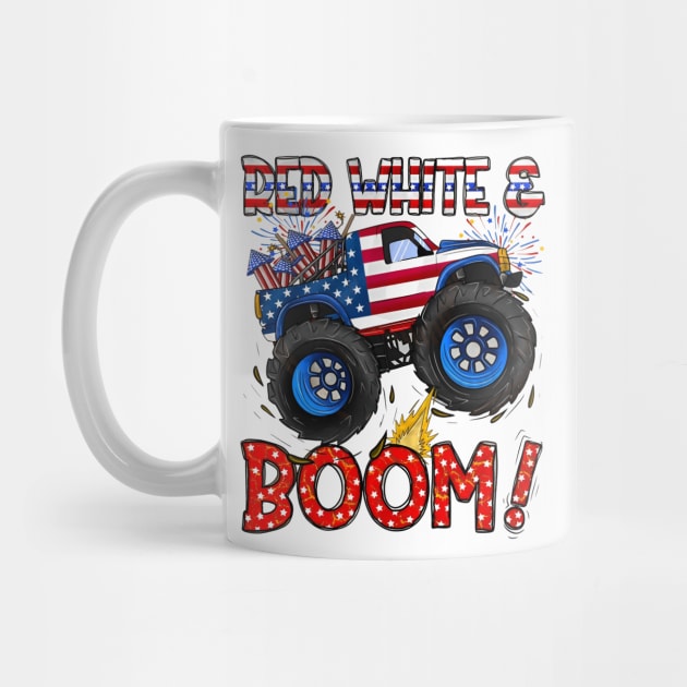 4th of July, Monster Truck, Patriotic Monster Truck, America, Red White and Boom by kumikoatara